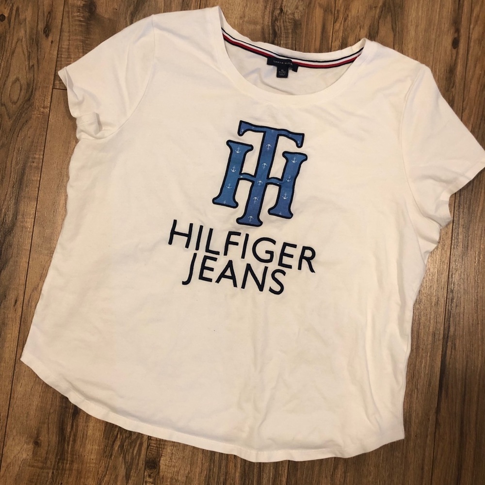 Tommy Hilfiger Jeans White Shirt women Sz XL